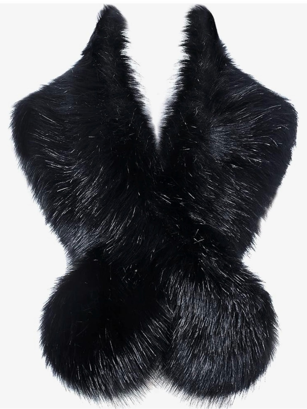 Black Faux Fur Scarf Wrap - Stylish Women’s Accessory